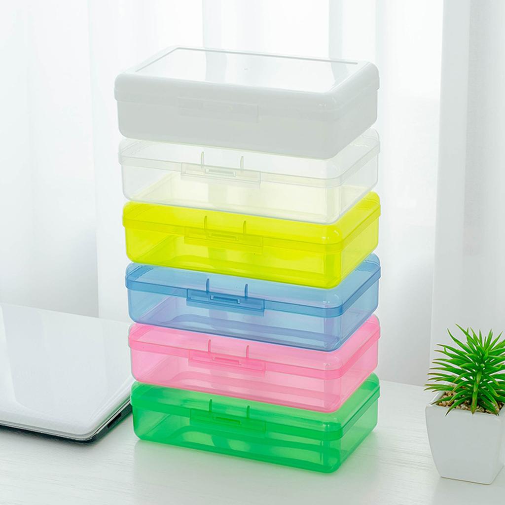Clear Plastic Pencil Box Large Capacity Pencil Box Stacking Sketch Pencils Organizer for Case Office Supplies Storage Bo