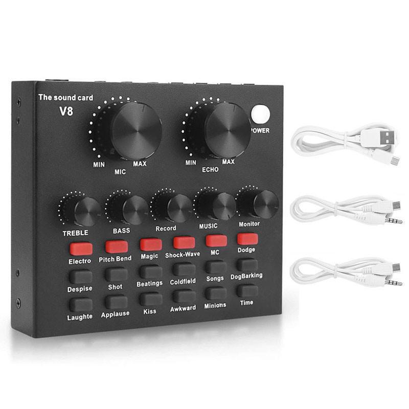 «BM800+V8S конденсаторный микрофон и звуковая карта для мобильных устройств, записи и прямых трансляций»