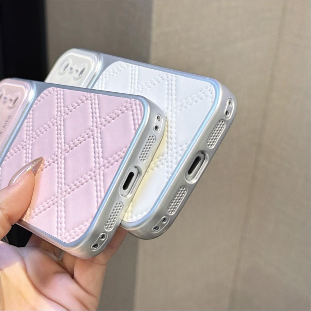 Кожаный чехол для телефона с текстурой ромба Для For Iphone 17 16 1 14 Pro Max 13 Большое окно Защита объектива Ударопрочная крышка Funda