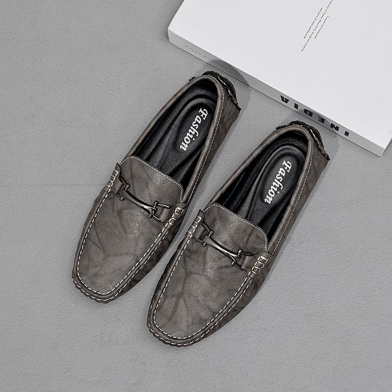 Genuine Leather Mens Casual Shoes Simple Business Mens Loafers Moccasins Breathable Slip On Italian Driving Shoes Driving Flats