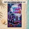 Truck Theme Soft Beach Towel Personalized Custom Name Text Towel Portable for Beach Pool Travel