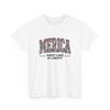 Floral Usa Text Shirt America Patriotic Gift Women Vintage Tee Floral