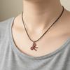 Sweet Bowknot Pendant Necklace Red Clavicle Chain Creative Leather Rope Necklace  Women