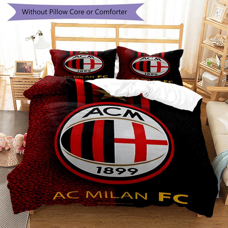 3pcs Football Team (7) Design Cover Set - HD Printed Bedding with 1 Cover and 2 Pillowcases - Perfect for Home and Dorm Decor