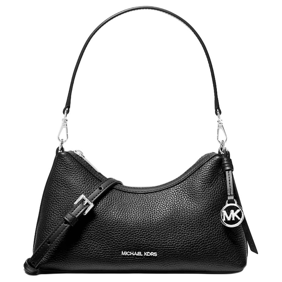 Michael Kors Сумка через плечо женская маленькая Sammy, кожаная, с металлическими акцентами, черная 35T6S8SC5L-BLACK