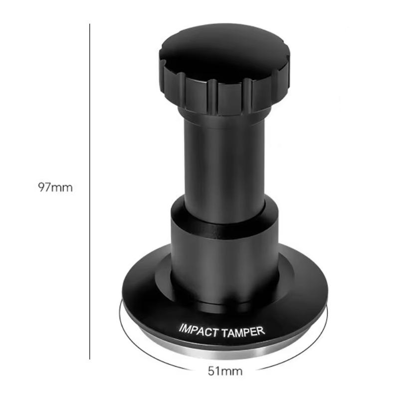 51/53/58.35mm Coffee Impact Tamper Powder Press Threaded Bottom Constant Pressure Rotating Espresso Tamping Hammer Coffee Tool