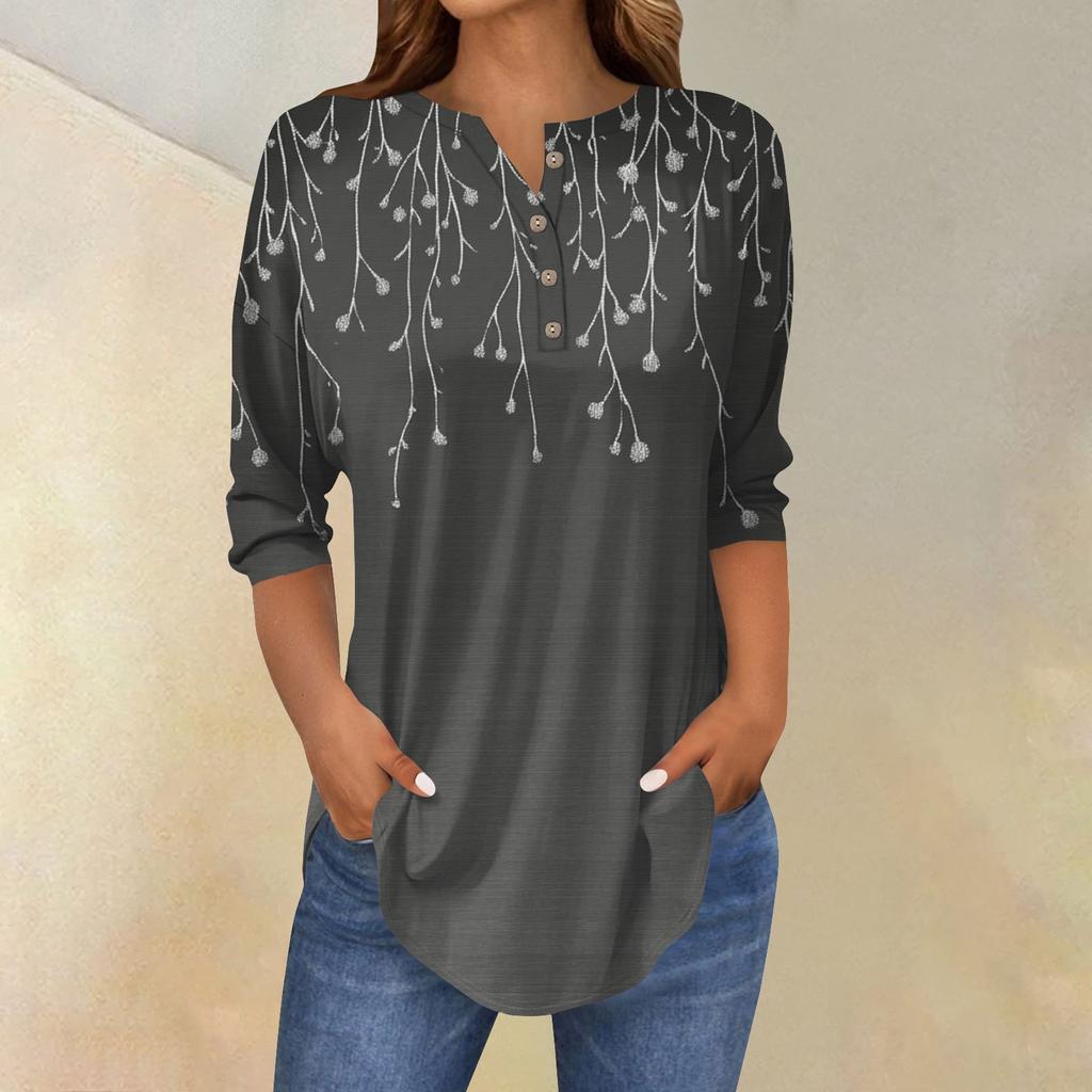 Женские повседневные рубашки с рукавом 3/4, модные туники с принтом Святого Патрика и карманами