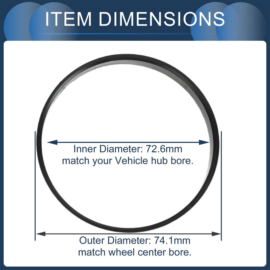 UXCELL 4 pcs Car Hub Centric Rings Plastic Wheel Bore Center OD 73.1 72.6 74.1 to ID 57.1 64.1 54.1 66.1 mm