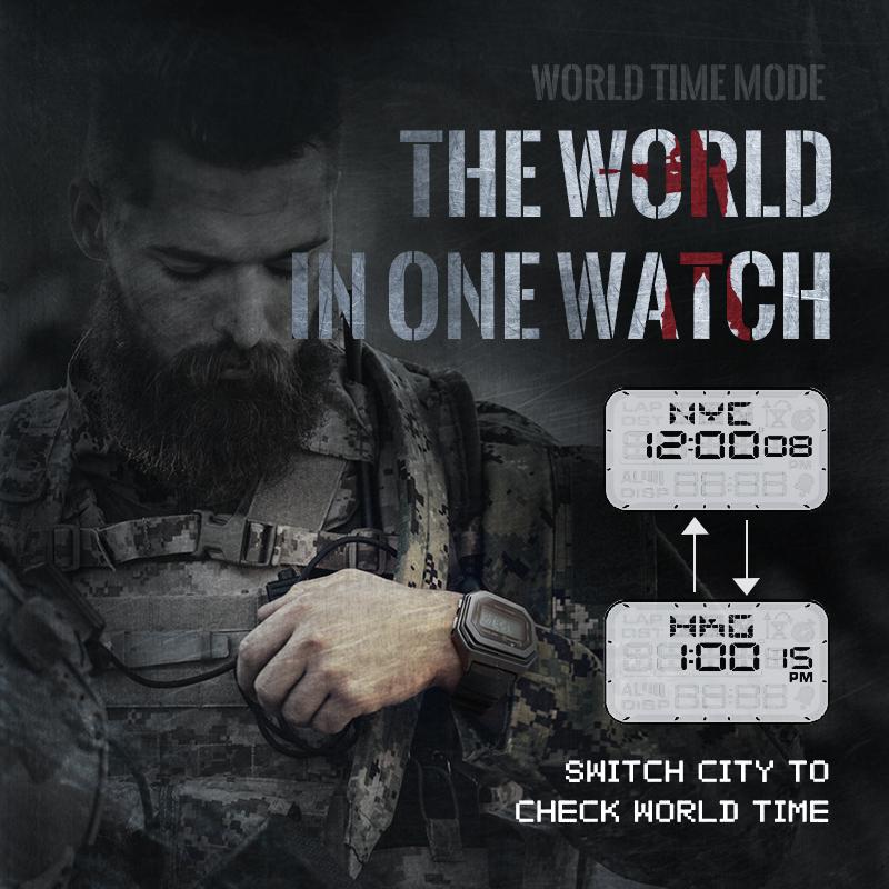 NORTH EDGE Мужские цифровые военные спортивные часы, мужские 50 м, водонепроницаемые уличные металлические часы, компас, мировое время, секундомер, обратный отсчет