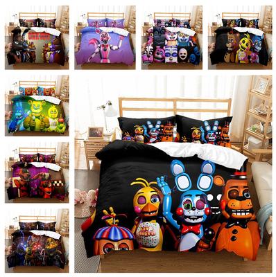 Комплект постельного белья из серии 3D Teddy Bear с мультяшным аниме, пуховое одеяло и наволочка, ткань из микрофибры, моющаяся и быстросохнущая, украшение для дома