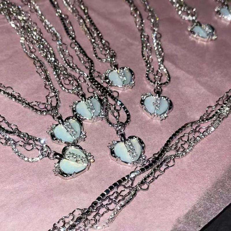 Vintage Goth Heart Pendant Choker Clavicle Chain Necklace For Women Girl Punk Collar Aesthetic Y2K Jewelry Gift