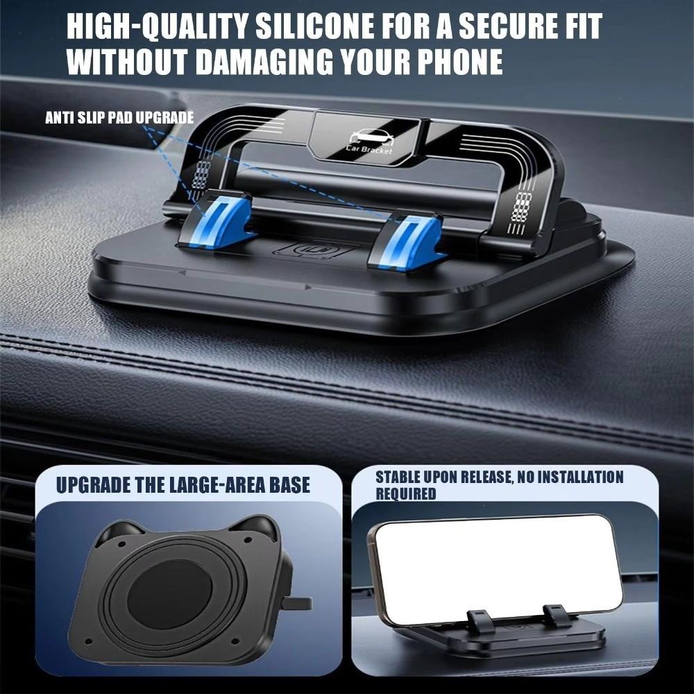 2-in-1 Design Cellphone Mount 360° Rotation Phone Holder Stable Vehicle Mount Car Use