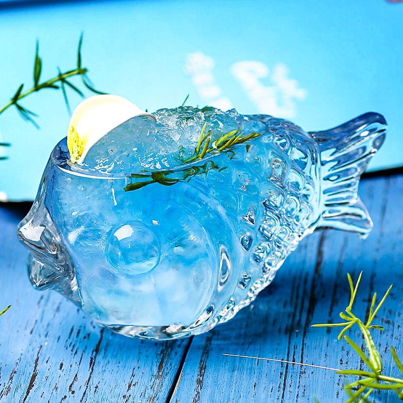 Mermaid Wine Glass – Creative Transparent Fish Cup, Irregular Cocktail Beer Mug, Unique Brandy Drinkware