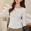 Женский осенний новый облегающий топ-рубашка