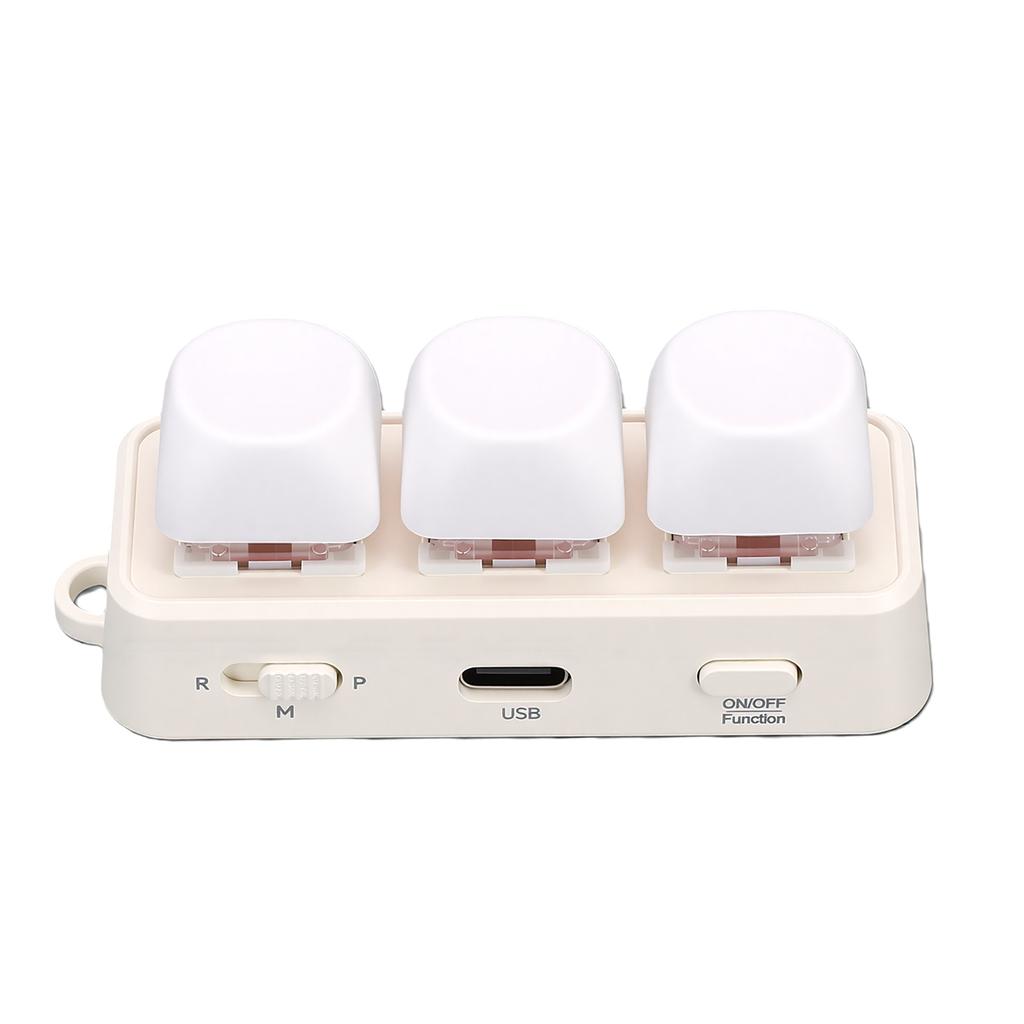 3-кнопочная Bluetooth USB программируемая RGB-подсветка 3-кнопочная макромеханическая клавиатура для DIY Игр Работы Белая