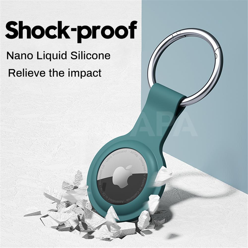 Оригинальный жидкий силиконовый защитный чехол для AirTag, защитный чехол-бампер для Apple AirTags, трекер, брелок с пряжкой Llavero