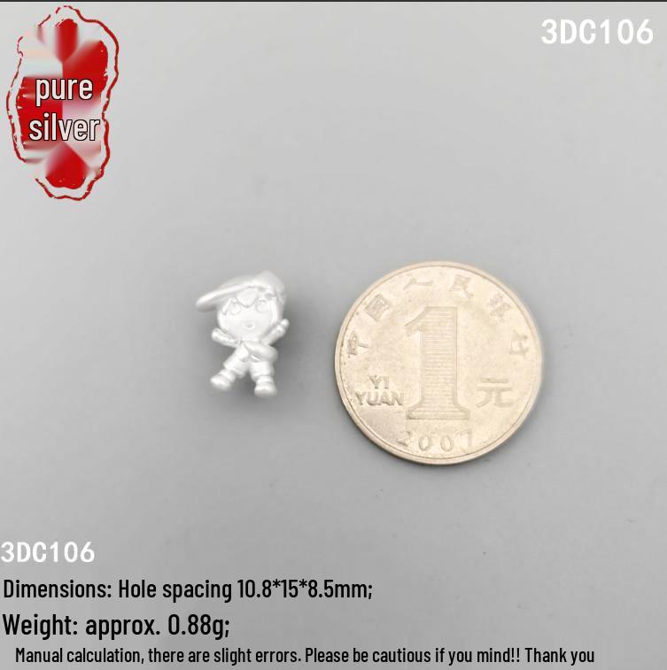 Браслет из стерлингового серебра S999, 3D-плетеный шнур, аниме-страж, милый спутник, бусины-разделители
