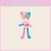 Cute Cartoon Color Blocked Rabbit Plush Toy Pendant With Stretchable Ears For Kids And Teens