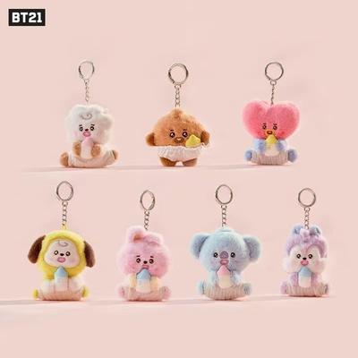 Плюшевая кукла BTS BT21 Брелок Kpop Плюшевая игрушка Версия для новорожденных