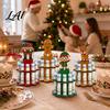 Multi Slot Money Organizer Christmas Wooden Tier Holder Stand Santa Snowman Tabletop Display Stand Decor for Cash Gift Display Festive Holiday Party
