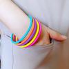 5pcs Colorful Acrylic Round Tubes Bracelets for Women Daily Wear Bracelet for Women