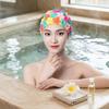 Women Diamond-Pattern Swim Cap Hand-made 3D Sewing for Hot Spring Swimming