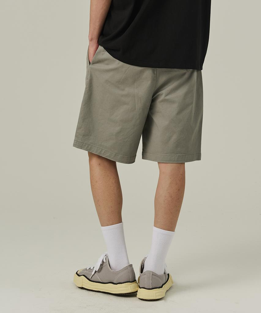 ANALOG MOOD Cotton Pintuck Shorts (Khaki)