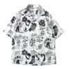 Unifiss Aloha Shirt with Skull Short Men's Print, Sleeve, Resort, Summer, Stylish, Lightweight, White, 5S-U16-WHM