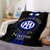 Custom Name Inter Milan Theme Printed Blanket Perfect For Couch Bed Travel Outdoor Use Machine Washable Cozy Durable
