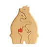 Wooden Bears Family Art Puzzle, Wooden Family Sculptures Hand Carved Couple Animal Figurine, Wooden Sculpture, Christmas, Birthday Gifts For Family