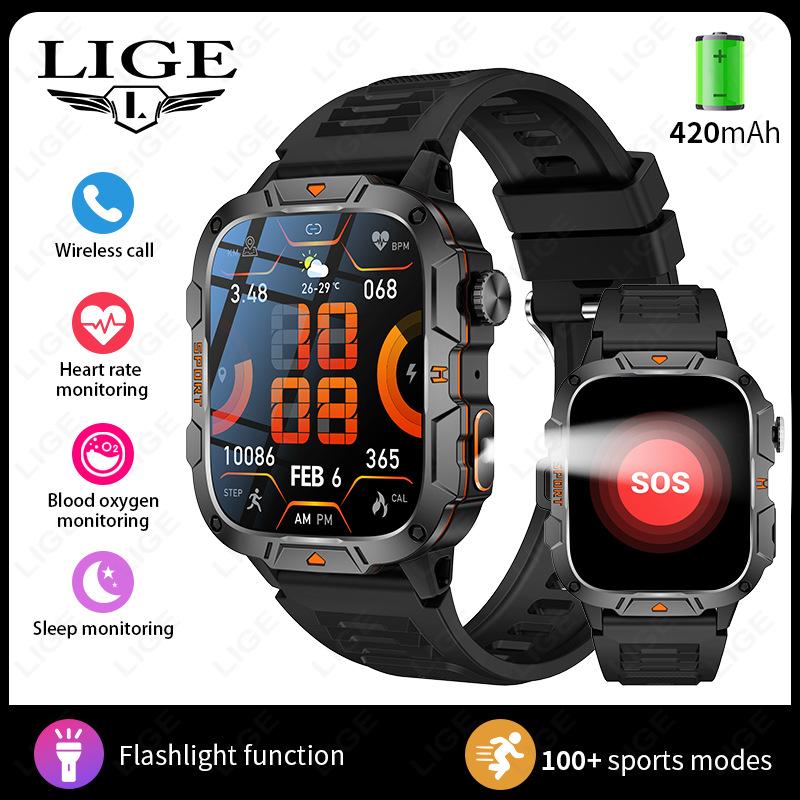 QX12 Smart Watch with Bluetooth Calling Heart Rate Blood Pressure Blood Oxygen Monitor IP67 Waterproof Fitness Watch Black