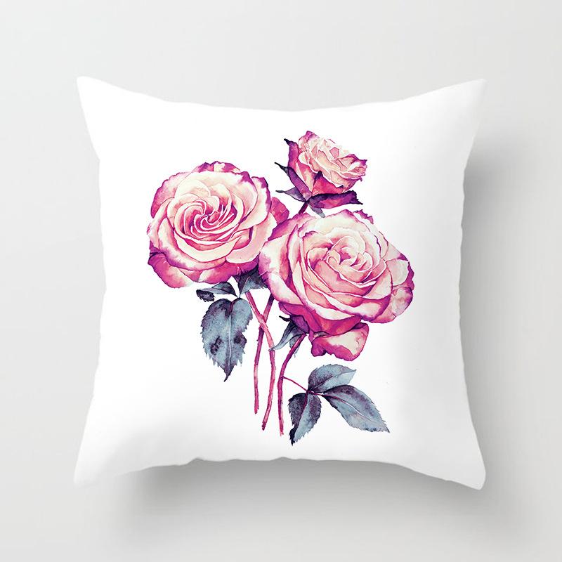 New Rose Flower Pillow Cover Home Sofa Pillow Cushion Cover Side Sleeping Chair Soft Premium Durable Quality Useful