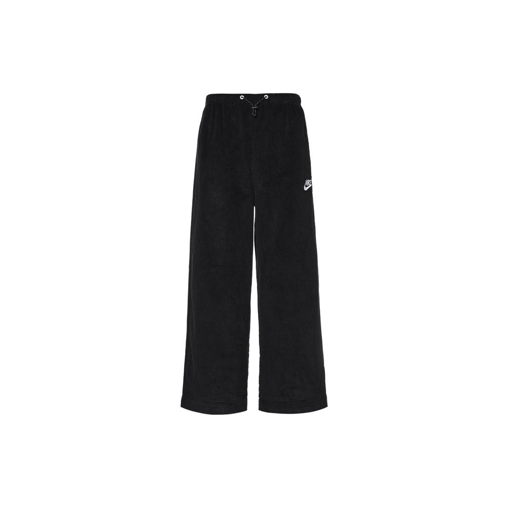 Nike Логотип Однотонные С шнуровкой Широкие спортивные брюки Женские брюки Черный DQ1871-010
