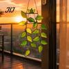 Light Refracting Plant Decoration Painted Green Leaf Window Sun Catcher for Balcony, Acrylic Faux Indoor Hanging Decorations Decor, Lightweight