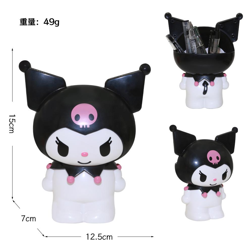 Новый мультяшный Sanrio Kuromi Кавайный Органайзер для ручек Канцелярские принадлежности Аниме Контейнер для хранения кистей для макияжа Хранение Подарок для девочек Украшения Игрушки