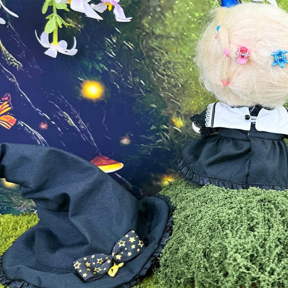 Niannyyhouse Хлопковая одежда для кукол - Одежда для кукол 15 см - Шляпа + Воротник + Платье - Набор из 3 предметов - Одежда для кукол и пупсов - Черная магия - Наряды - Для мягких игрушек