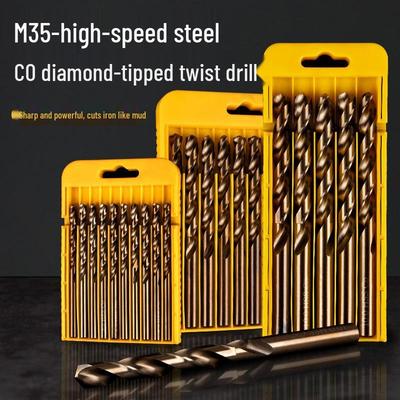 Сверло спиральное из быстрорежущей стали M35 с кобальтом для нержавеющей стали, металла, железа и алюминиевого сплава.