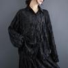 Длинные рукава свободного покроя бархатные кружевные винтажные рубашки и блузки для блузки повседневные свободные топы весна-осень женские рубашки на пуговицах