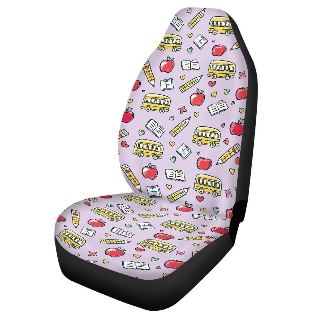 Car Universal Seat Cover School Bus Pattern Printing All-Inclusive Car Seat Cover For All Seasons