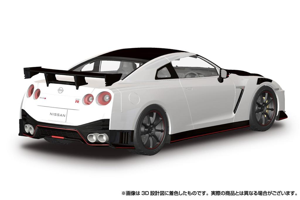 Aoshima Bunka Kyozai Rakupla Snap Car Series R35 NISSAN NISMO Special Edition 2022 Brilliant White Pearl Plastic Model 1/24 No.02-BW GT-R Pre-colored