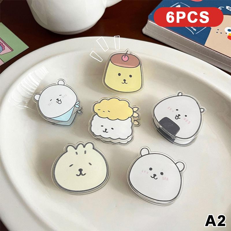 12 Pcs Cute Acrylic Cartoon Food Clips Kawaii Multi-purpose Clamps for Photo Display Snack Bag Sealing Office Stationery