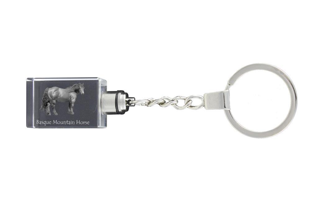 Basque Mountain Horse - Crystal Pendant with Photo of a Horse, Illuminated Pendant, Unique Gift by Art-Dog Brand