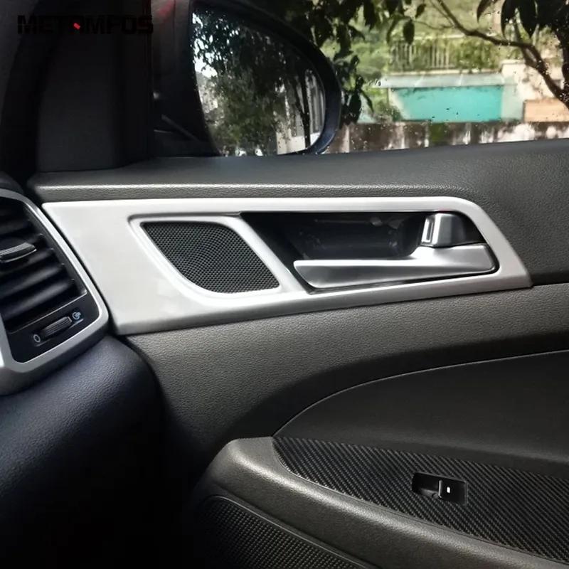 Interior Door Handle Bowl Panel Cover Trim For Hyundai Tucson 2015 2016 2017 2018 Carbon Fiber Accessories Car Styling