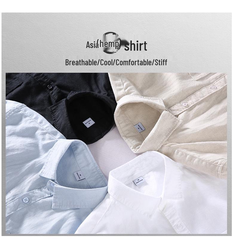 Мужской летний кардиган из хлопка и льна с карманом, квадратным воротником и коротким рукавом, повседневная рубашка