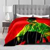 Stylish Man on Red Background for all seasons blanket lunch break throw gift