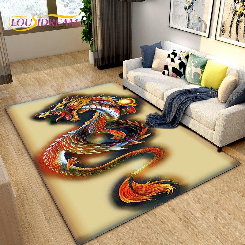 3D коврик с загадочным драконом, ковер для гостиной, спальни, дивана, коврик для украшения, детская игра, нескользящий напольный коврик