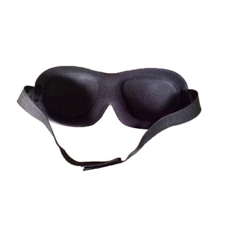 3D Black Stereo Sleep Eye Mask for Travel and Aviation, Nose Bridge-Free