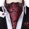 Mens Ascot Tie Set Paisley Cravats Red Black Blue Gold Pink Silk Vintage Scarf