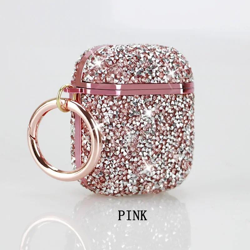 Case for AirPods Pro3 AirPods 4 3 2 1 Pro 2 Bling Glitter Diamond Sparkly Protective Cover With Ring for Women Girls