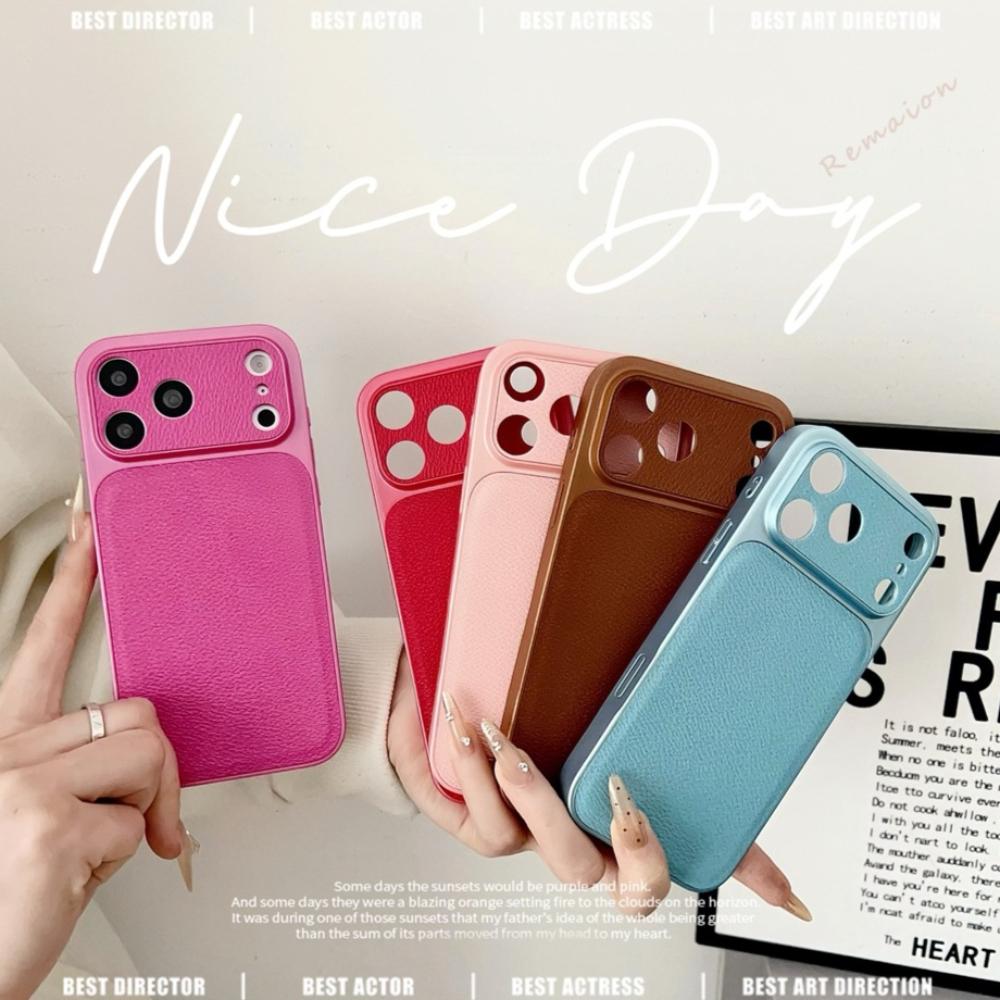 Official Big Window Leather Phone Case For iPhone 17 Air 13 14 15 16 17 Pro Max 16Pro 17Pro Shockproof Protector Cover